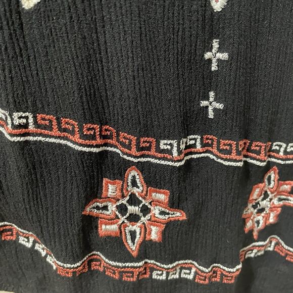 Neiman Marcus Women Black Embroidered Tunic Dress Sz Small Midi Shift Whimsigoth - Picture 14 of 14